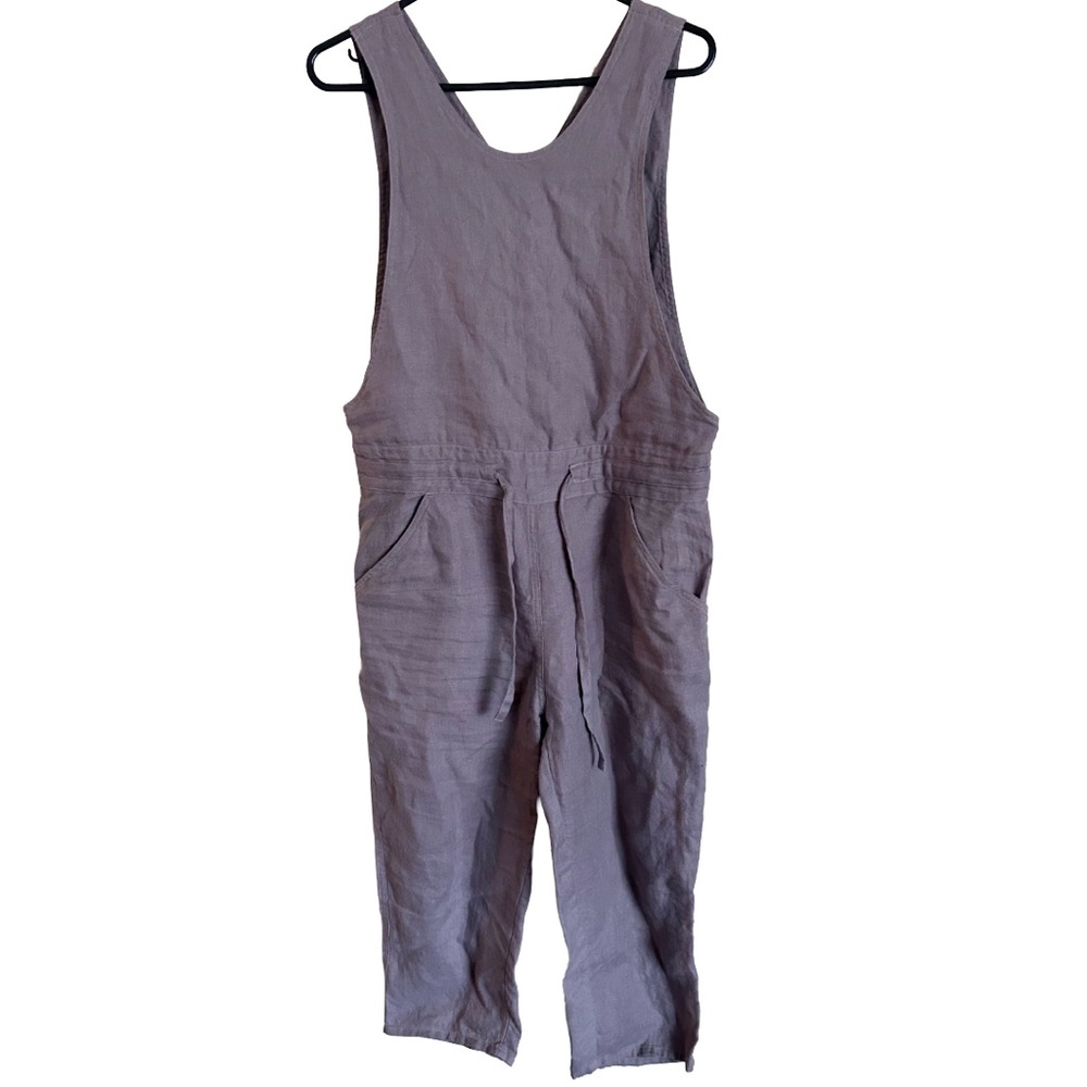 Purple grey taupe Not Perfect Linen jumpsuit